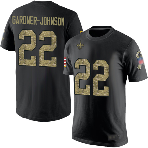 Men New Orleans Saints Black Camo Chauncey Gardner Johnson Salute to Service NFL Football #22 T Shirt->new orleans saints->NFL Jersey